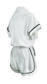 White Monaco Trim Jumpsuit