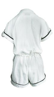 White Monaco Trim Jumpsuit