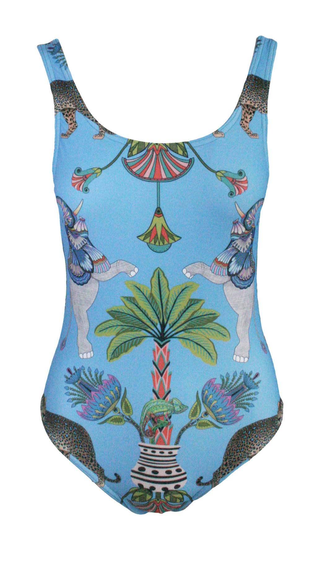 Lunch With Leopards Blue One Piece