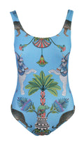 Lunch With Leopards Blue One Piece