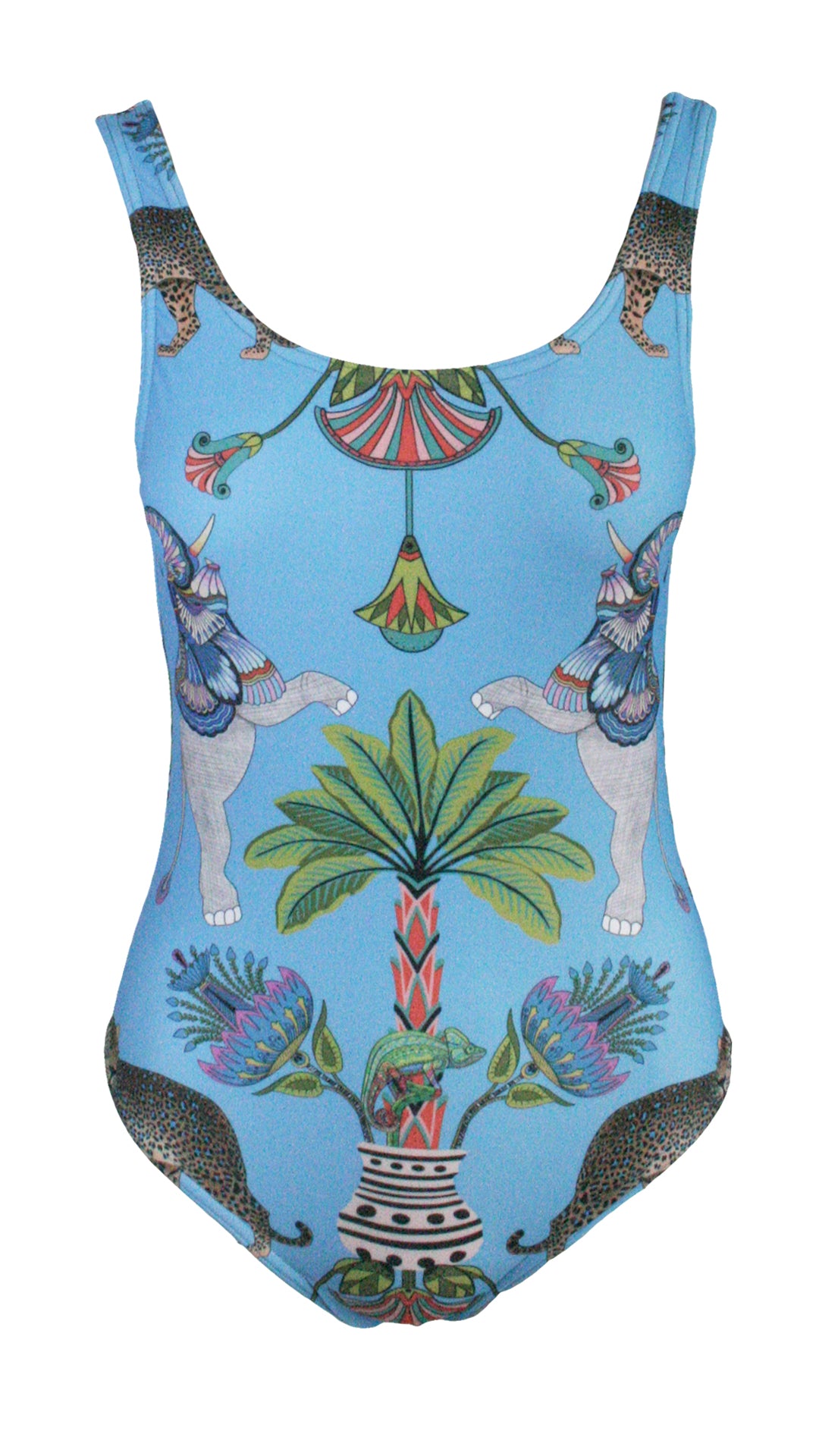 Lunch With Leopards Blue One Piece