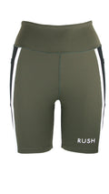 Dark Olive/Black Panel Pro High Waist Shorts