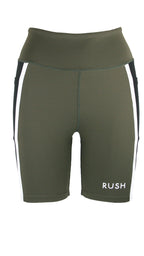 Dark Olive/Black Panel Pro High Waist Shorts