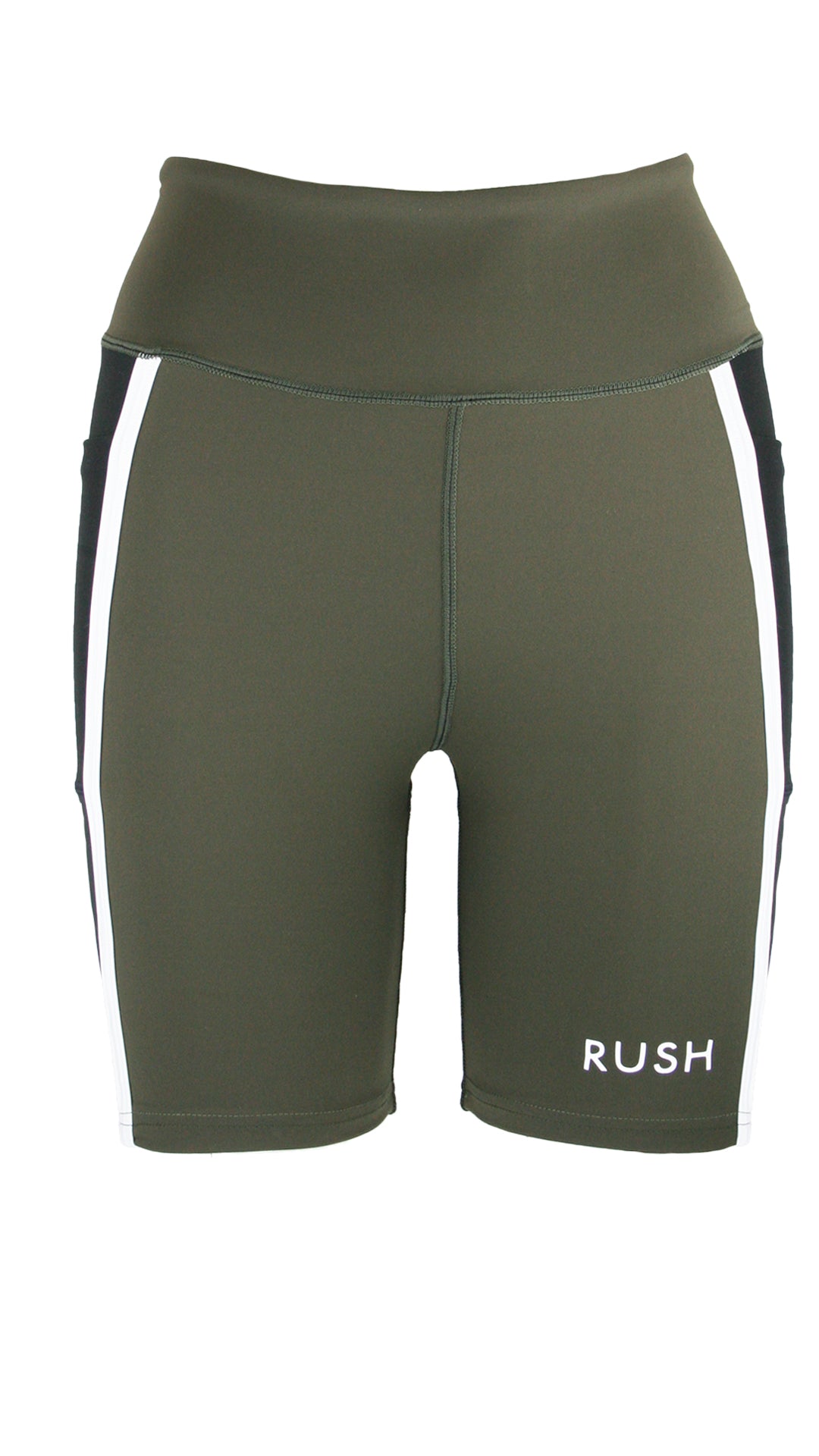 Dark Olive/Black Panel Pro High Waist Shorts