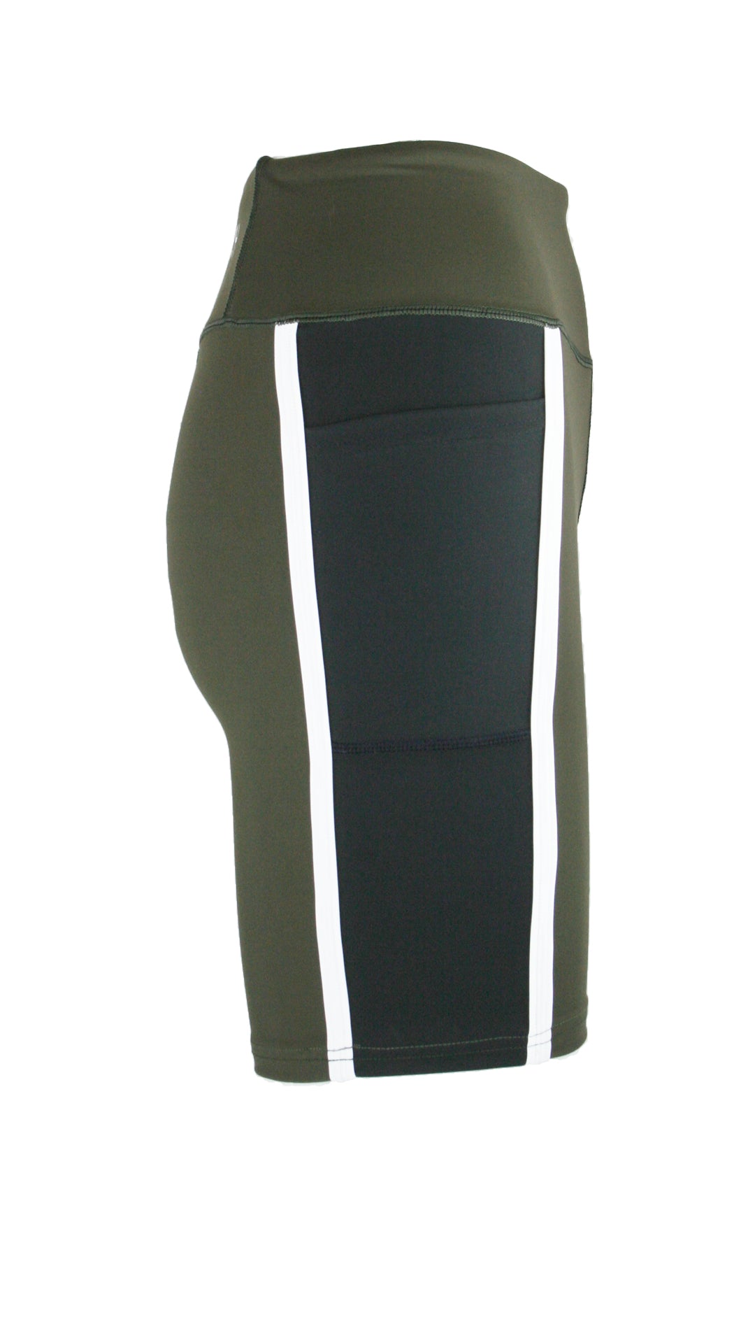Dark Olive/Black Panel Pro High Waist Shorts