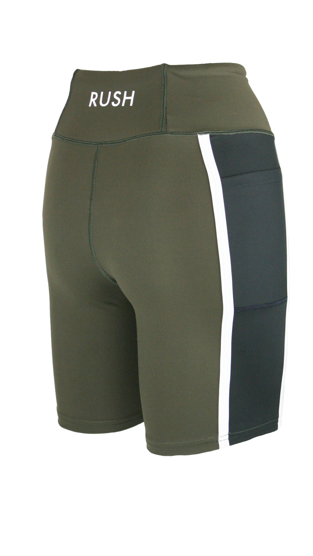 Dark Olive/Black Panel Pro High Waist Shorts