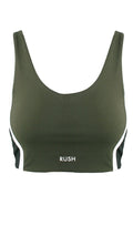 Dark Olive/Black Panel Pro Sports Bra