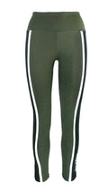 Dark Olive/Black Panel Pro F/L Leggings