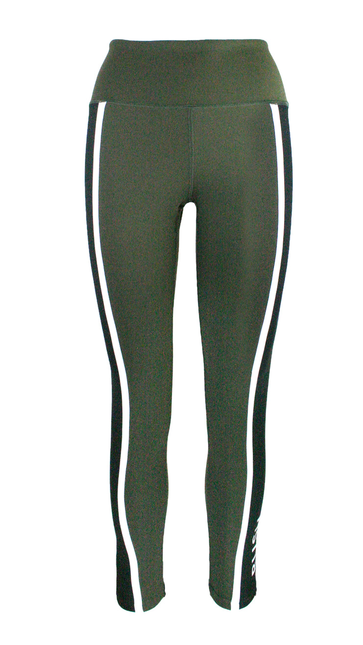 Dark Olive/Black Panel Pro F/L Leggings