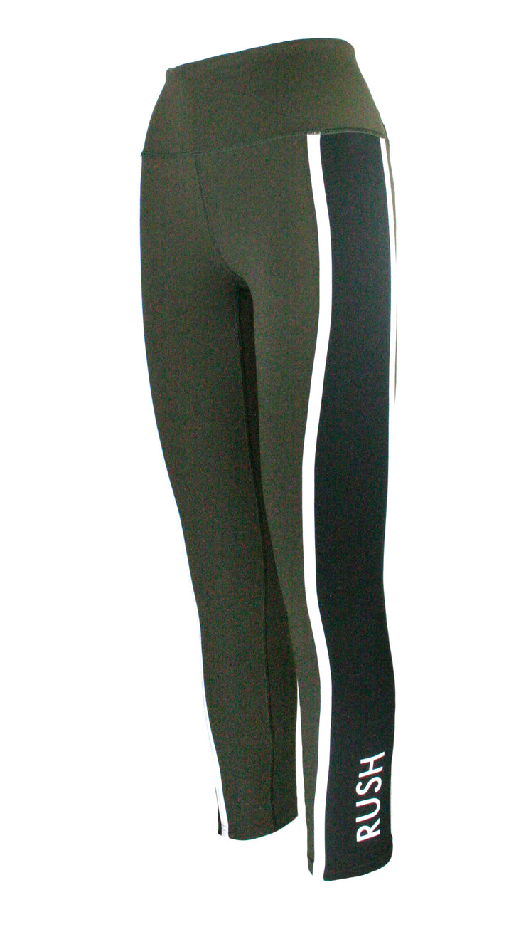 Dark Olive/Black Panel Pro F/L Leggings