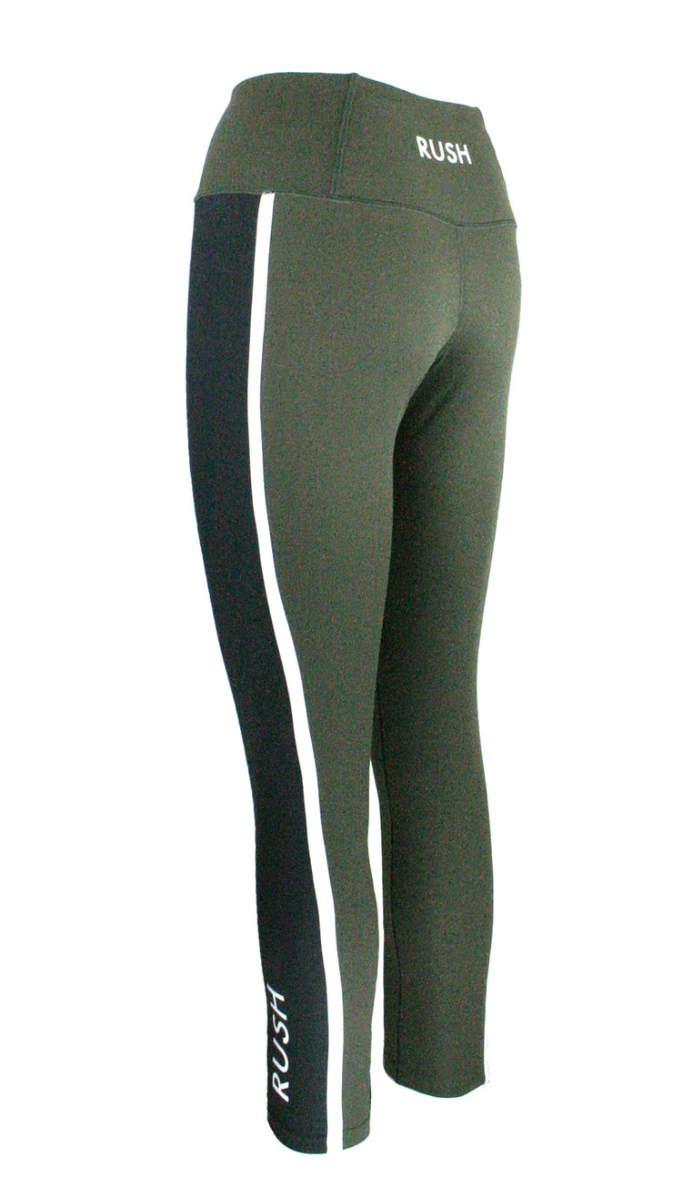 Dark Olive/Black Panel Pro F/L Leggings
