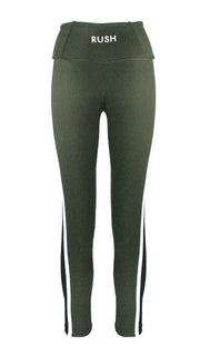Dark Olive/Black Panel Pro F/L Leggings