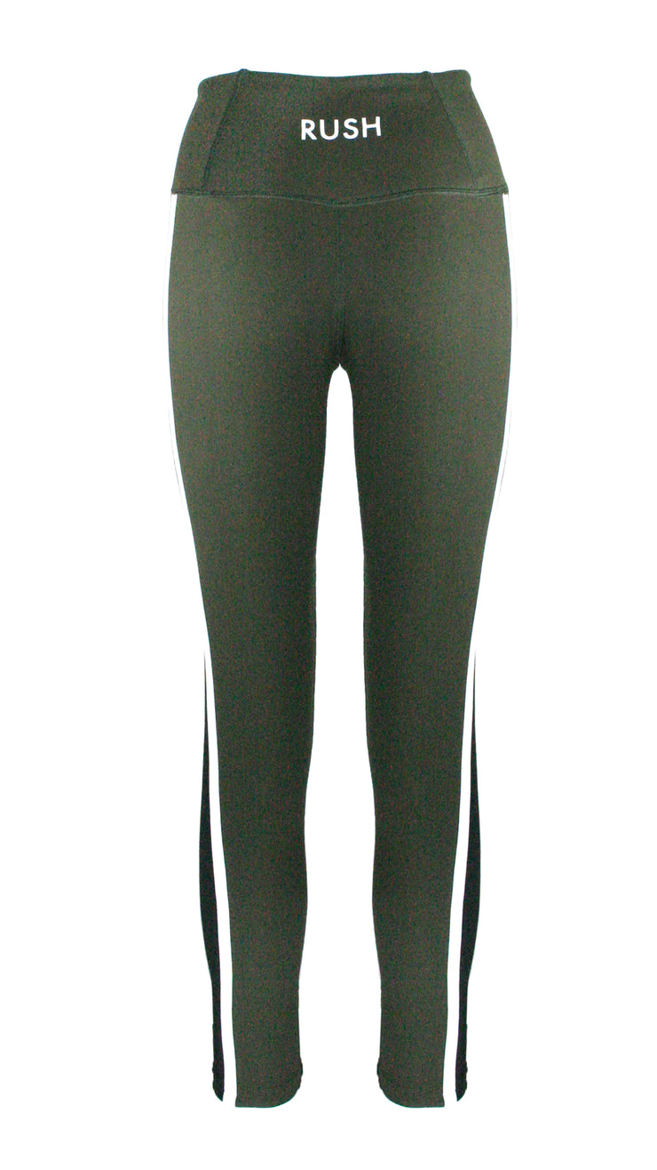 Dark Olive/Black Panel Pro F/L Leggings