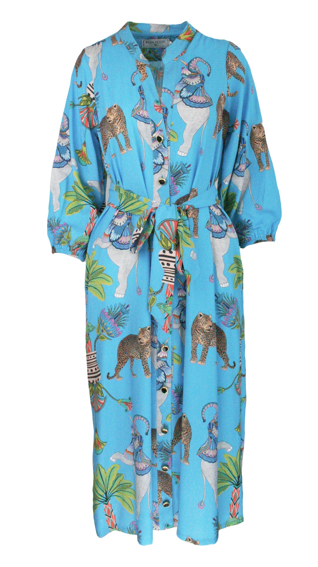 Lunch With Leopards Blue Riviera Dress