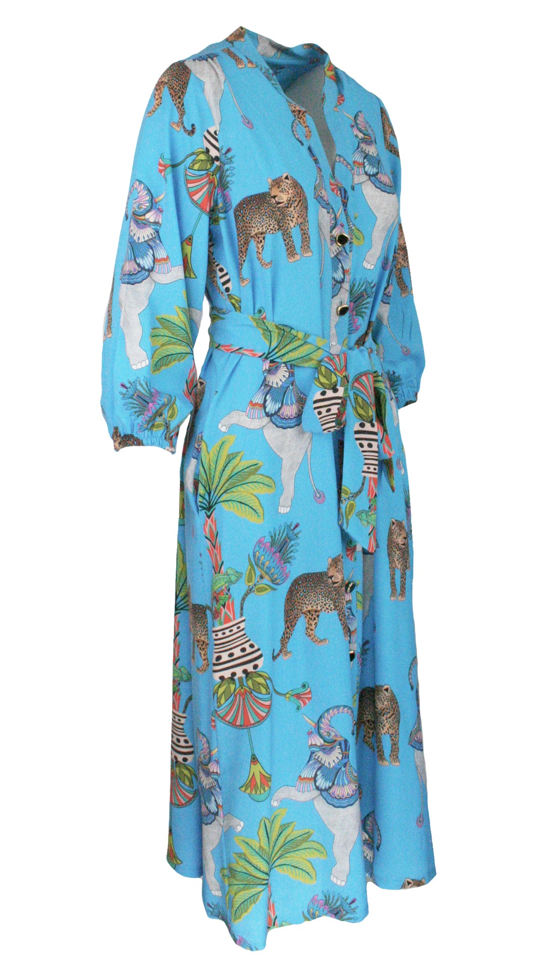 Lunch With Leopards Blue Riviera Dress