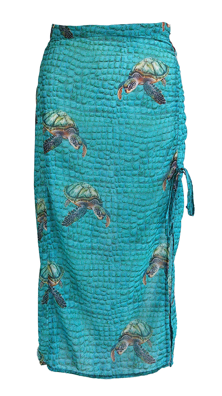 Turtle Reef Chiffon Sarong Skirt