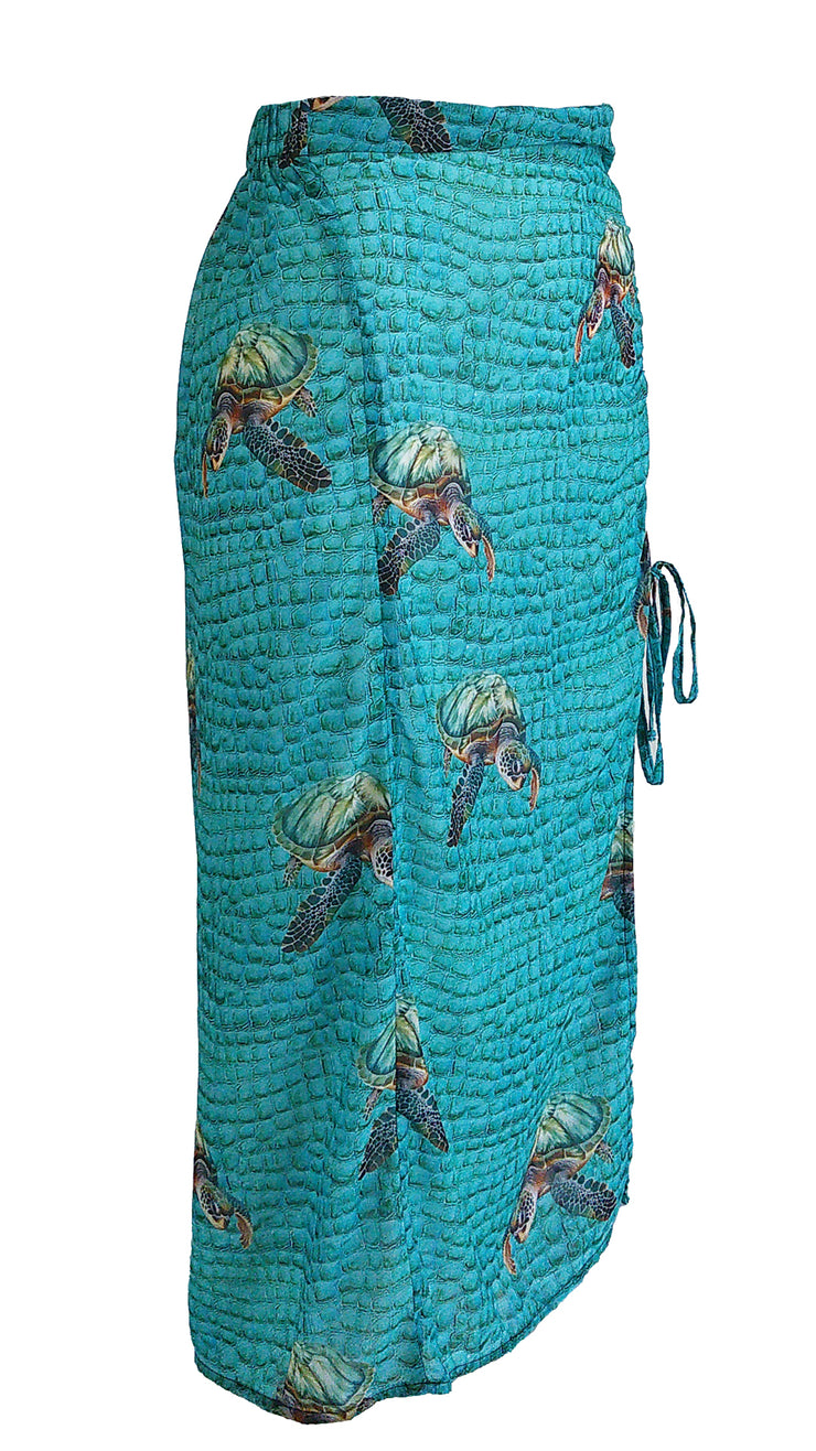 Turtle Reef Chiffon Sarong Skirt