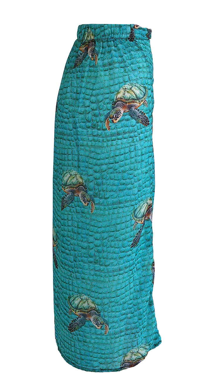 Turtle Reef Chiffon Sarong Skirt