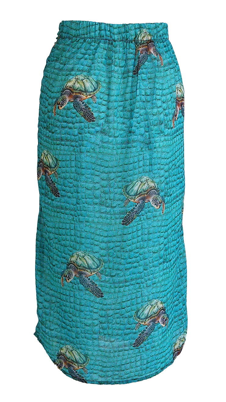 Turtle Reef Chiffon Sarong Skirt