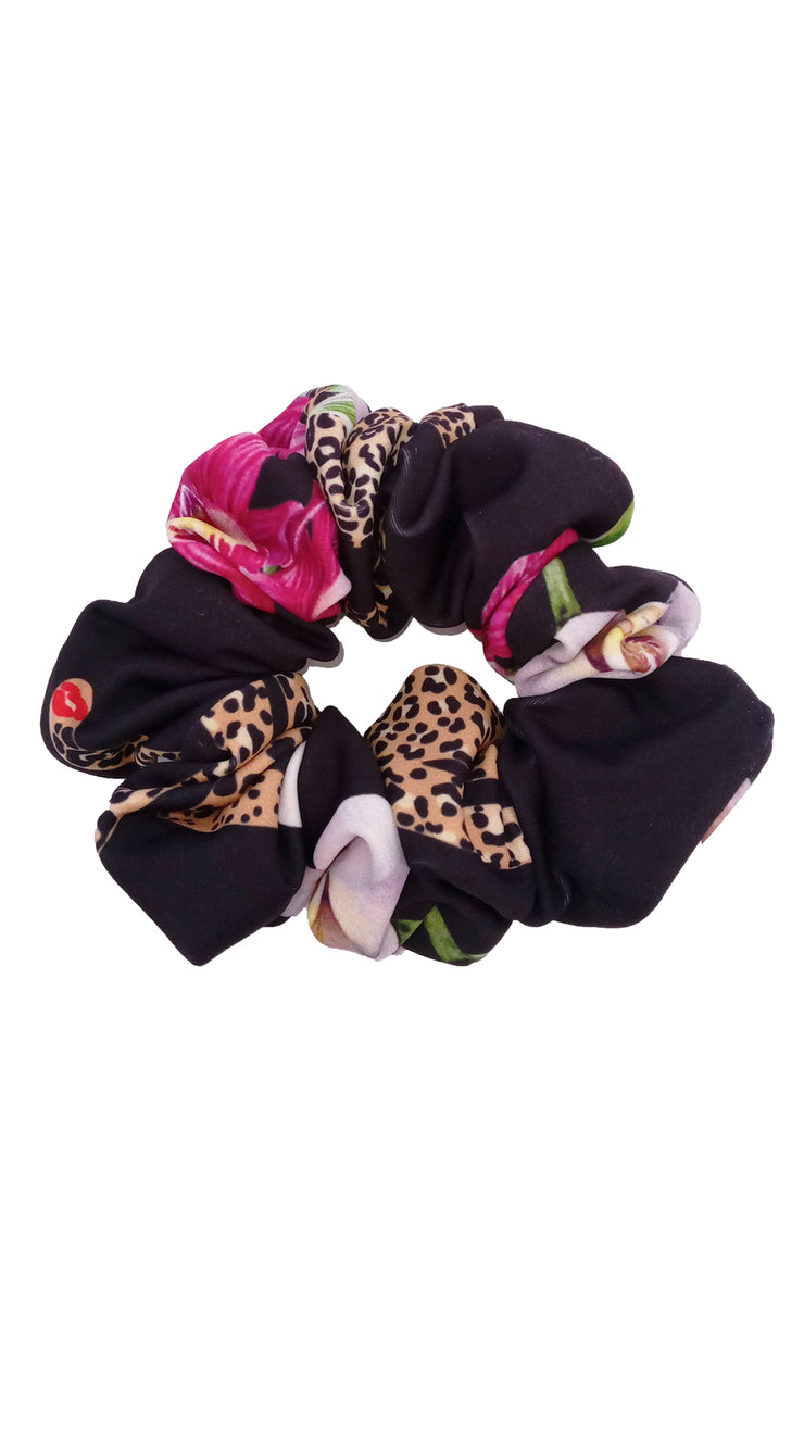 Leopard's Kiss Black Scrunchie