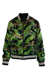 Springing Leopard Luxe Legacy Bomber Jacket