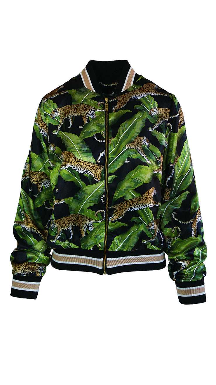 Springing Leopard Luxe Legacy Bomber Jacket