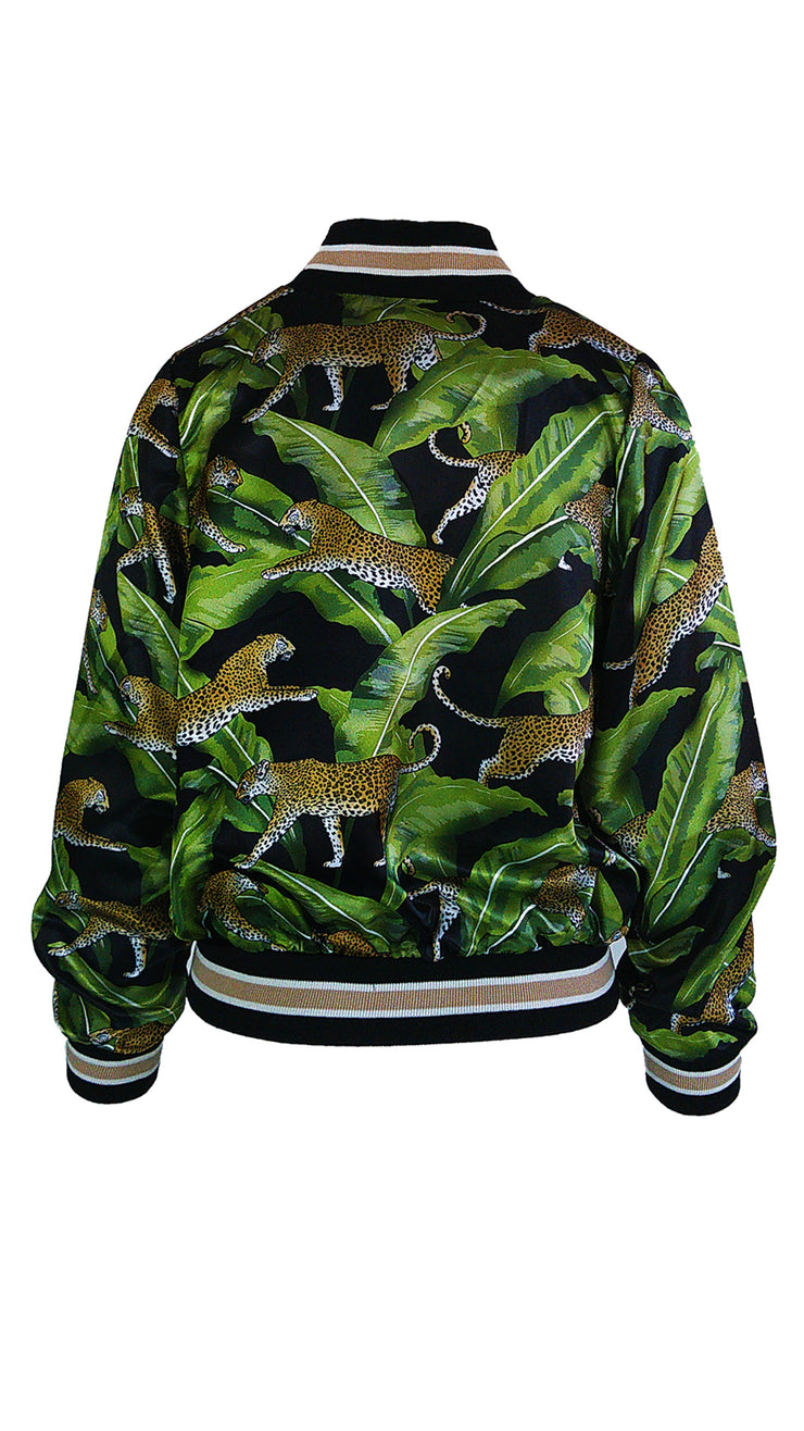 Springing Leopard Luxe Legacy Bomber Jacket