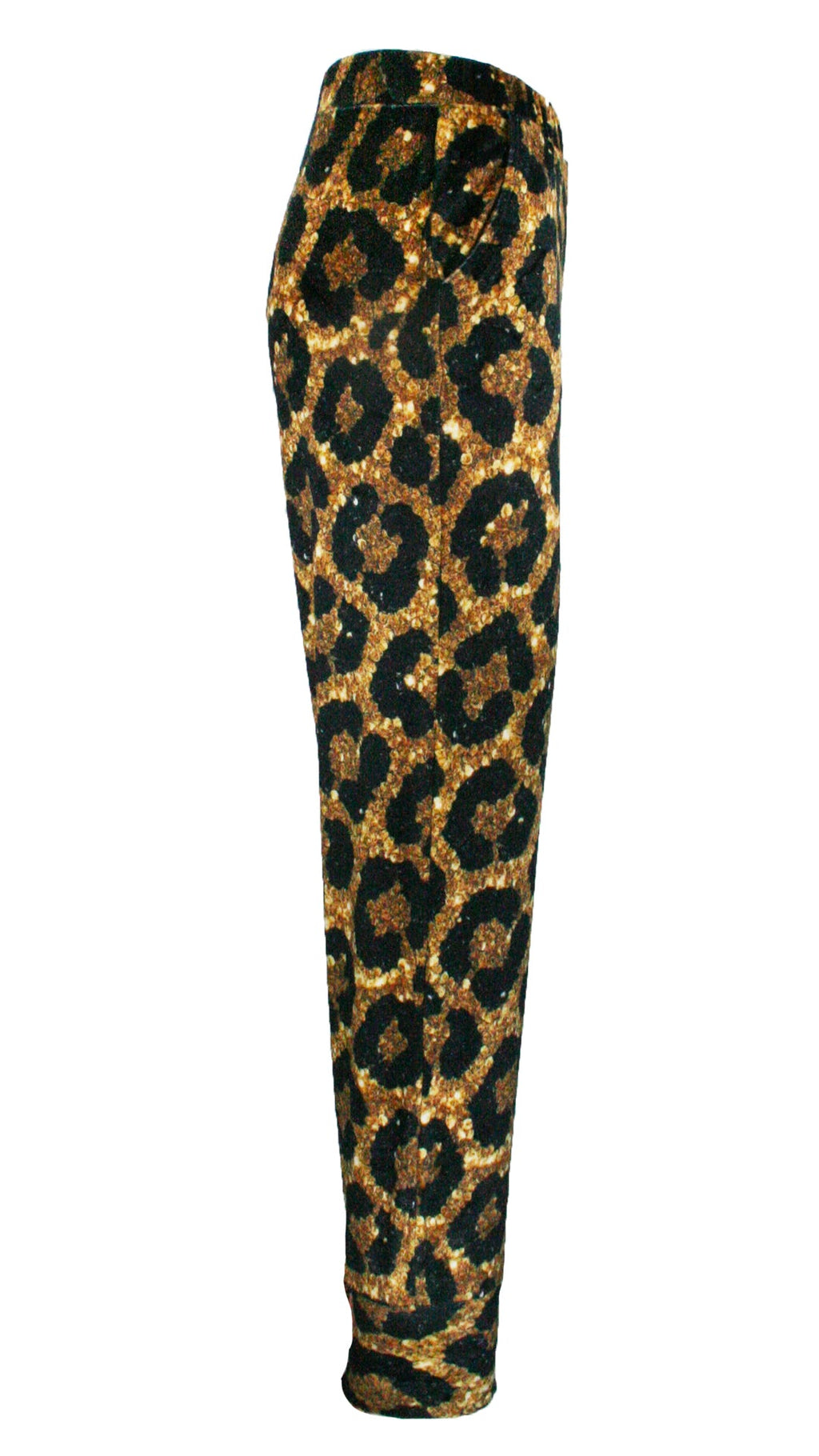 Midnight Leopard Velvet Supreme Cuff Pants