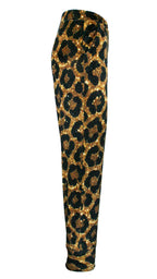 Midnight Leopard Velvet Supreme Cuff Pants