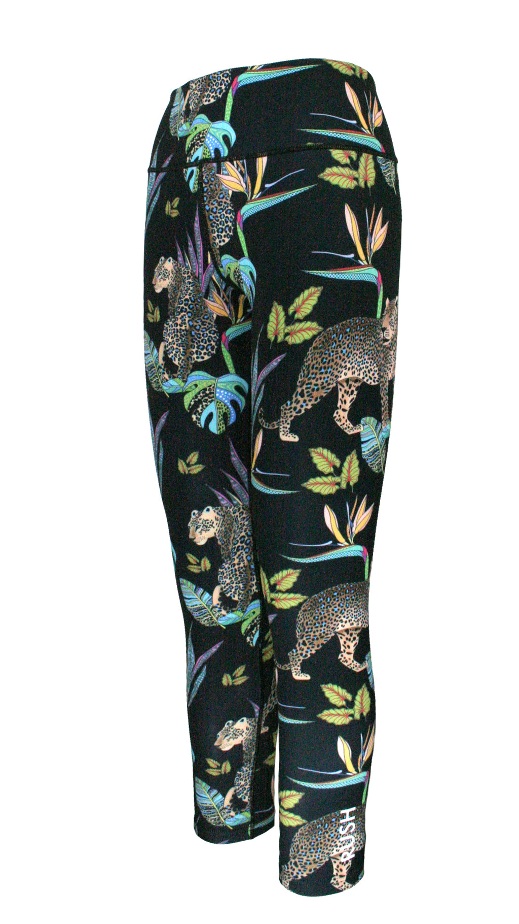 Cobalt Leopard Black F/L Leggings