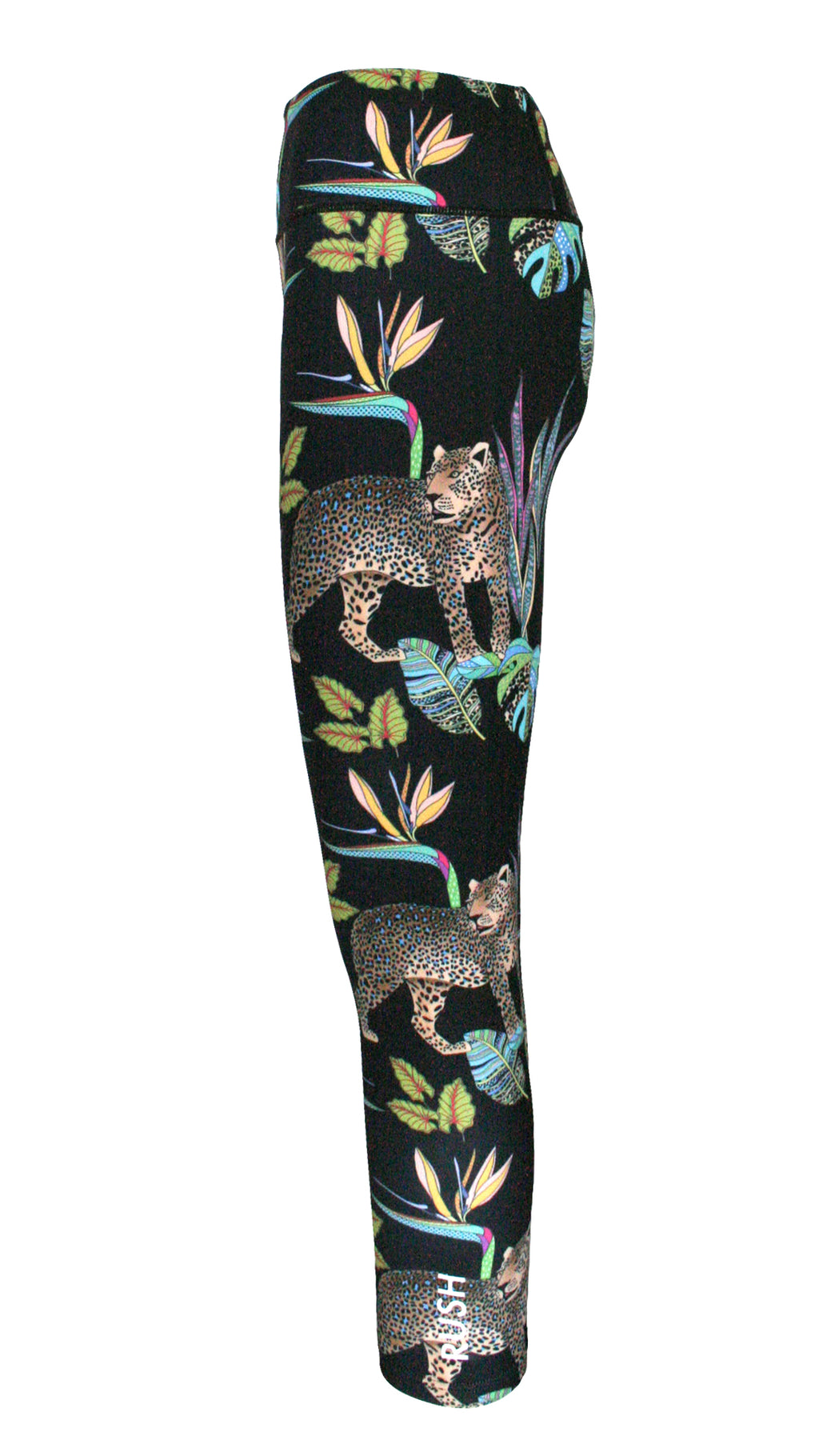 Cobalt Leopard Black F/L Leggings