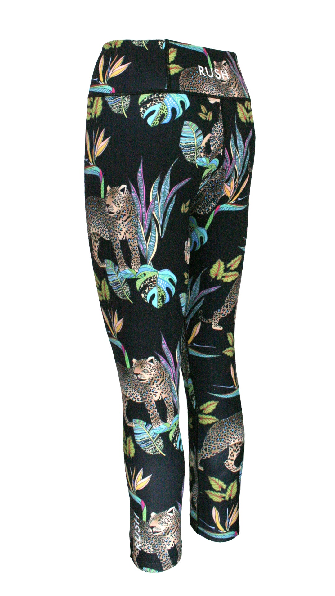 Cobalt Leopard Black F/L Leggings