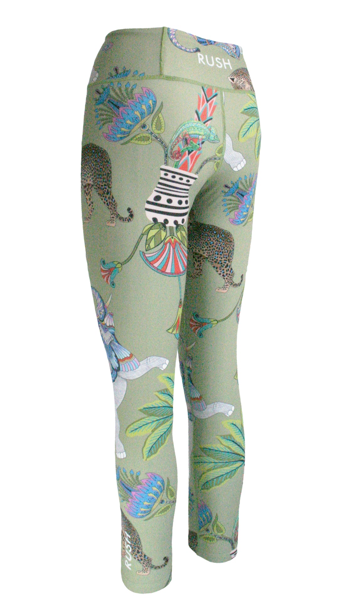 Lunch with Leopards Sage F/L Leggings