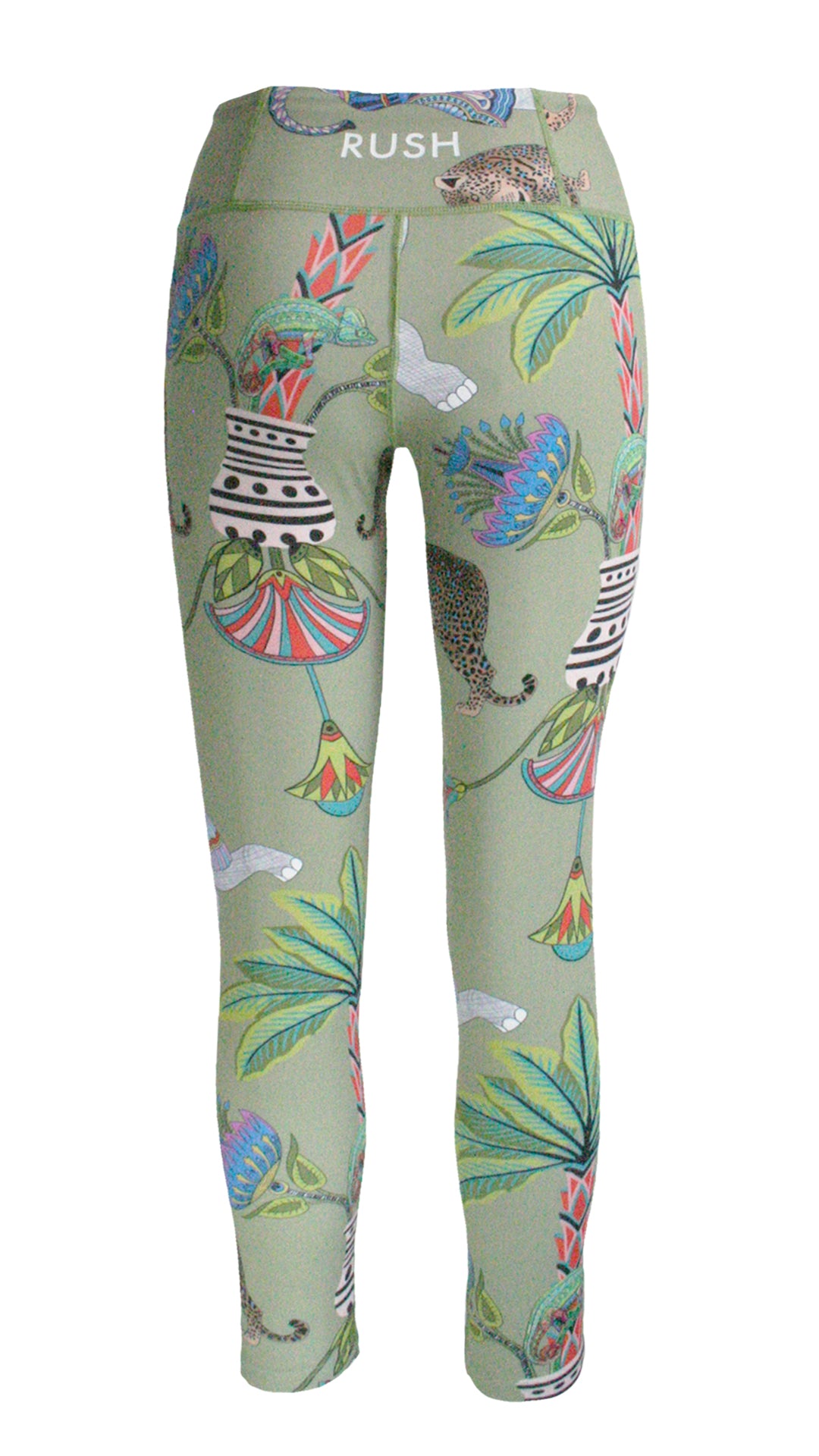 Lunch with Leopards Sage F/L Leggings
