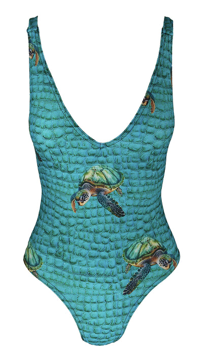 Turtle Reef V Neck One Piece