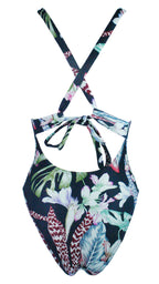 Floral Botanical V Neck One Piece
