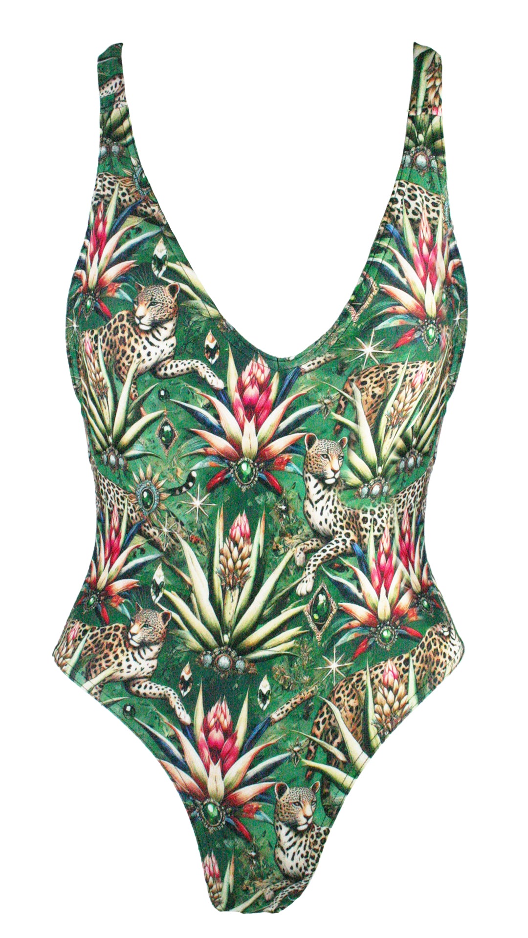 Wild Emerald V Neck One Piece