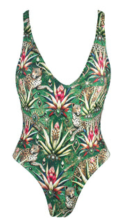 Wild Emerald V Neck One Piece