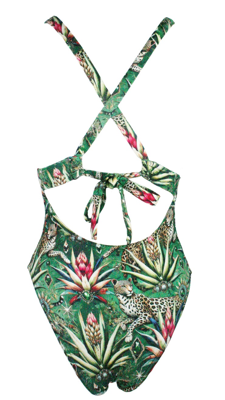 Wild Emerald V Neck One Piece
