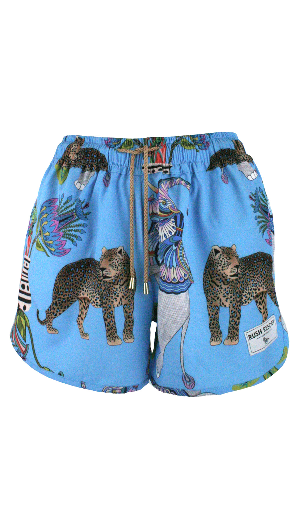 Lunch With Leopards Blue WaveRunner Shorts