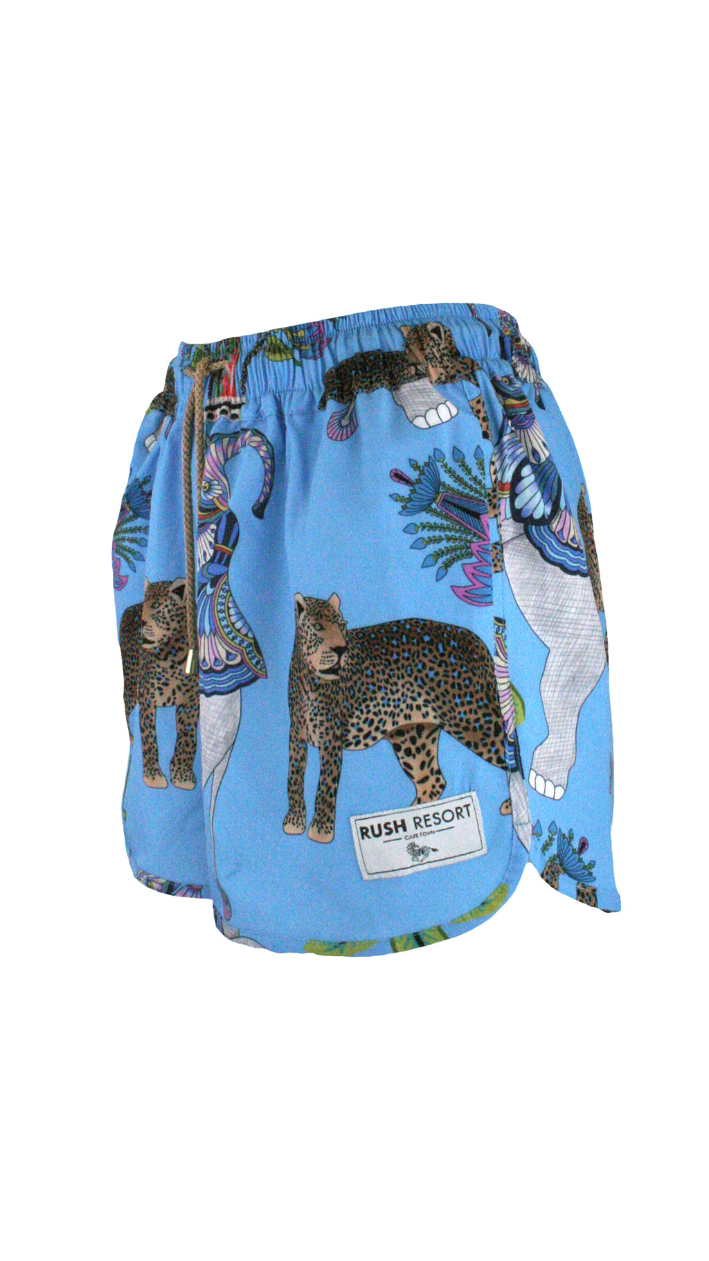 Lunch With Leopards Blue WaveRunner Shorts